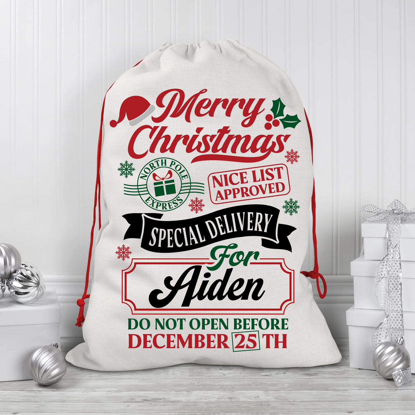 'Nice List Approved' Christmas Sack