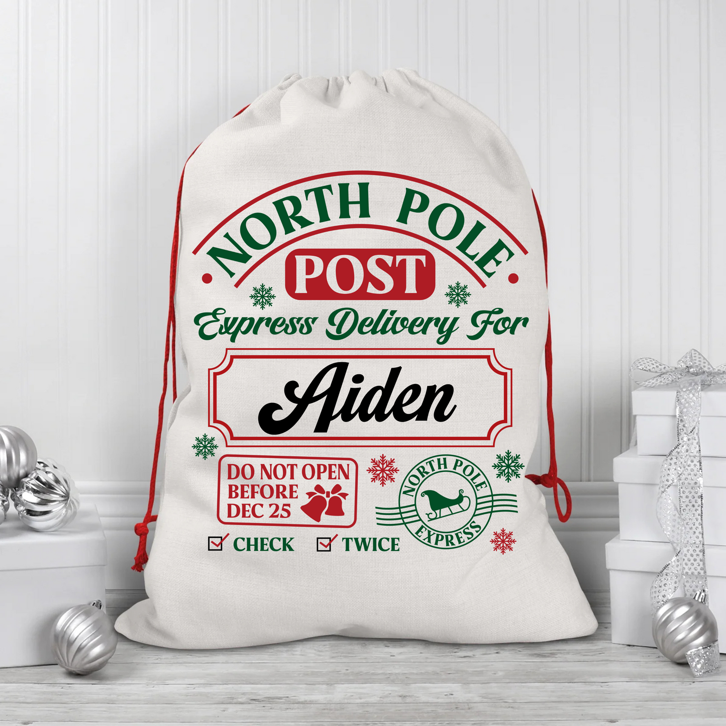 'North Pole Post' Santa Sack